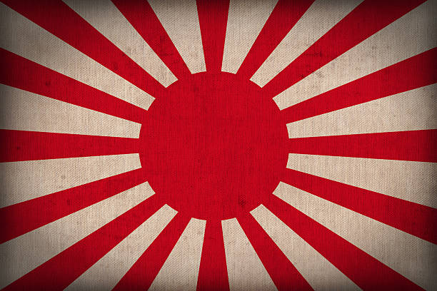 istock Imperial Japanese Army flag pattern on the fabric texture 513448613