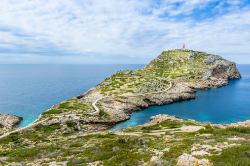 Lighthouse on Cabrera island. Balearic island, Spain
