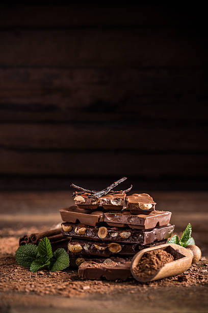 istock Sweet, milk chocolate with nuts 513470410