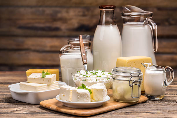 Still life with dairy product stock photo