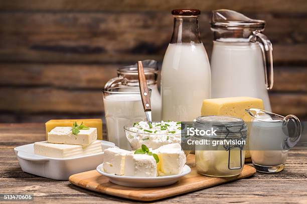 Still Life With Dairy Product Stock Photo - Download Image Now - Dairy Product, Milk, Cheese
