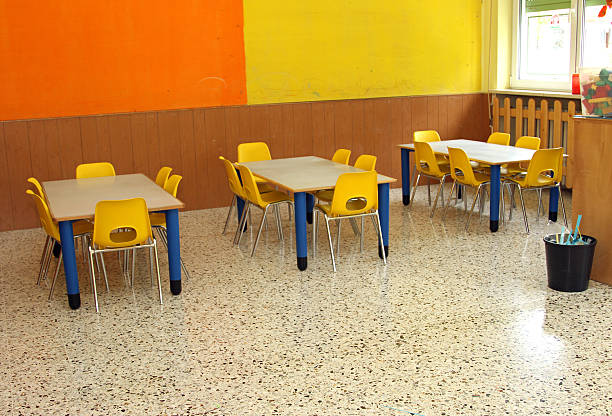 istock classroom with table and small chairs in kindergarten 513470745