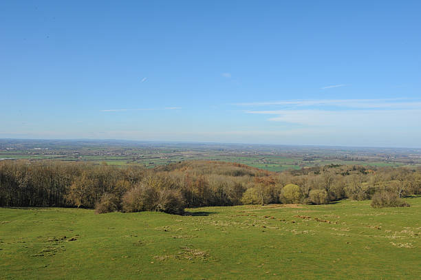 vue de dessus du dover "s hill dans les cotswolds - hill cotswold grass moor photos et images de collection