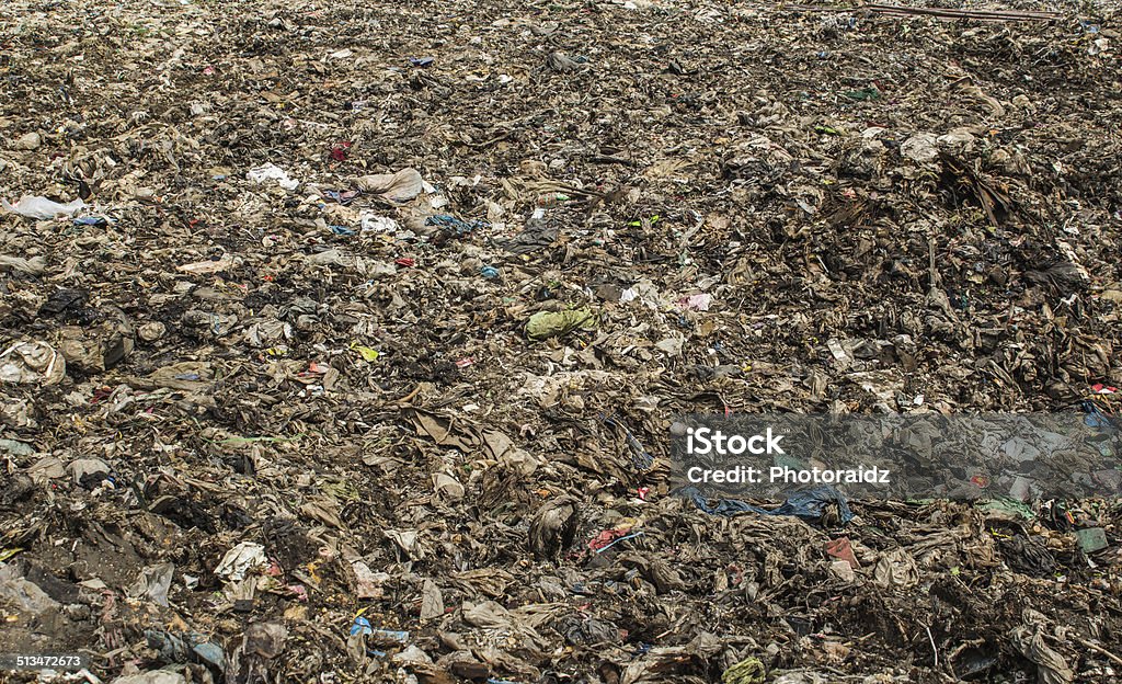 Pile of domestic garbage in landfill Bag Stock Photo