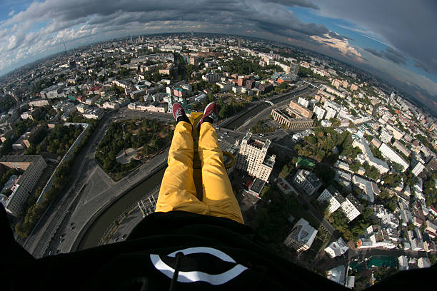 on the top of the world stock photo