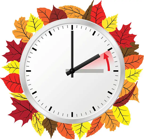 Vector illustration of time change to standard time