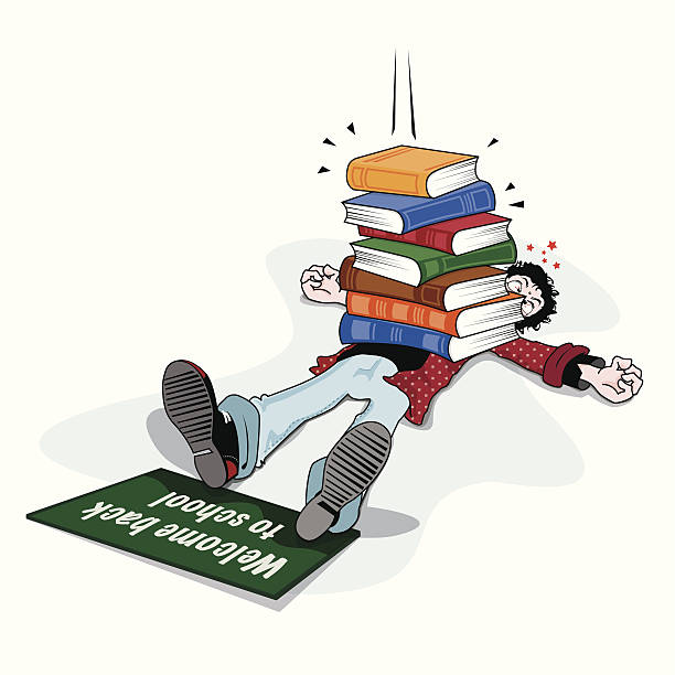 w la scuola! - homework headache studying learning stock illustrations