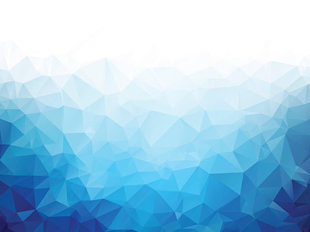 illustrazioni stock, clip art, cartoni animati e icone di tendenza di trama di sfondo blu geometrico ghiaccio - triangolo forma bidimensionale illustrazioni