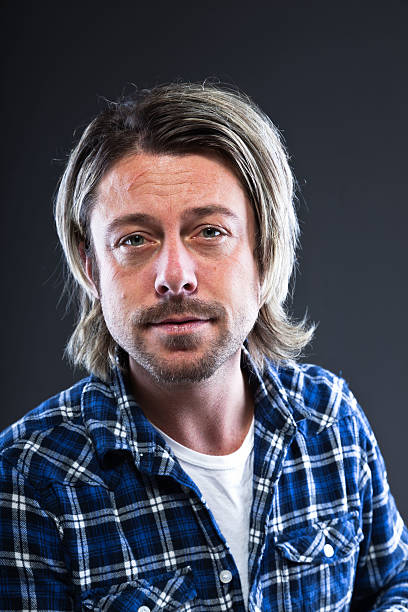 istock Expressive young man with blond long hair and beard. 513476051