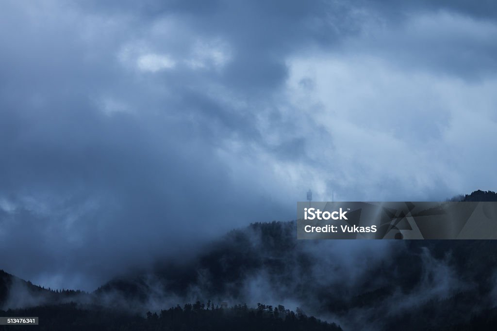 On top of mountain Mountain Trebevic near Sarajevo during summer storm Above Stock Photo
