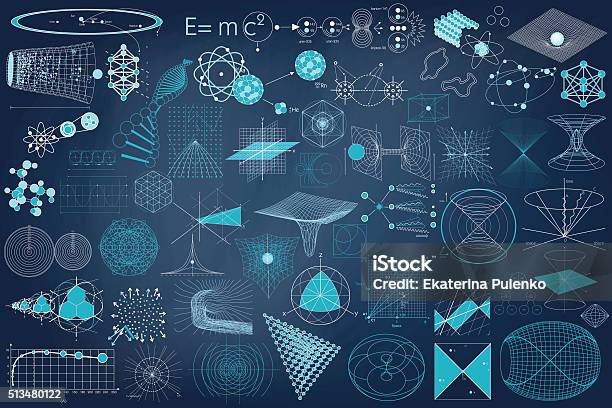 Grande Collezione Di Elementi Simboli E Sistemi Di Fisica - Immagini vettoriali stock e altre immagini di Fisica
