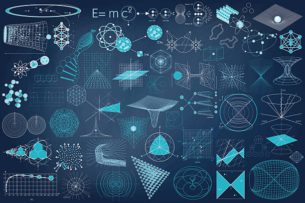 ilustrações de stock, clip art, desenhos animados e ícones de grande coleção de elementos, símbolos e regimes de física - research chemistry dna formula
