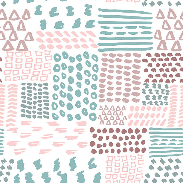 каракули бесшовные геометрический рисунок векторный рисунок - part of aztec design element seamless stock illustrations