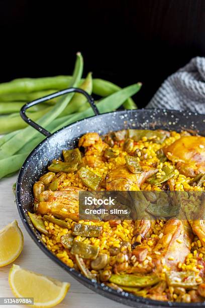 Paella Valenciana Spanish Food Stock Photo - Download Image Now - Paella, Blogging, Book Cover