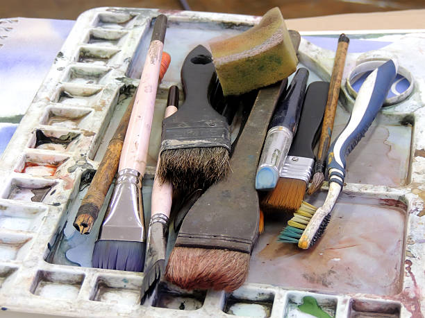 istock Art supplies watercolor paints 513493720