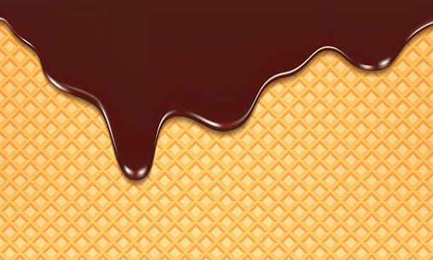 wafel i sypkie czekolada - wafer waffle isolated food stock illustrations