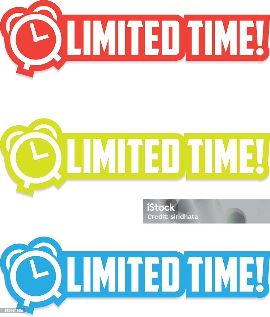 Limited Time Stickers A set of labels about limited time promo. Time stock vector