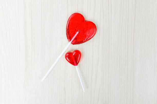 istock Two Lollipops heart shape. Valentine's Day. 513495064