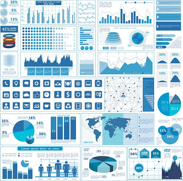 Vector illustration of Business graphs