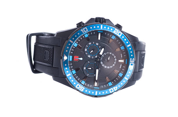 istock Black Mens Watch isolated on a white background 513496882