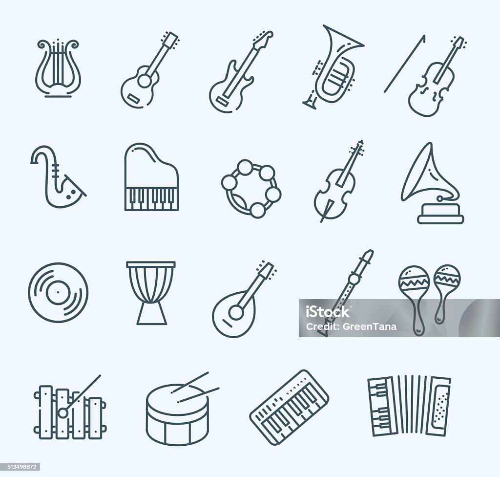 music instruments. Vector icons vector icons Illustration stock vector