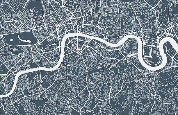London city map London city map. Map data © OpenStreetMap contributors. river illustrations stock illustrations
