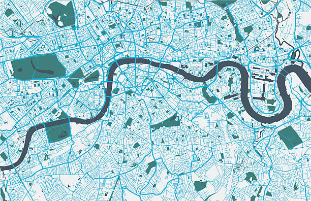 London city map London city map. Map data © OpenStreetMap contributors. thames river stock illustrations