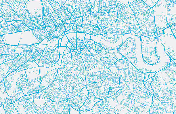 ilustrações, clipart, desenhos animados e ícones de mapa da cidade de londres - thames river illustrations