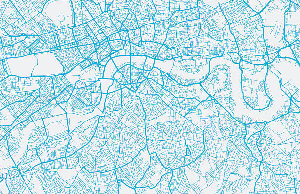 London city map London city map. Map data © OpenStreetMap contributors. cityscape designs stock illustrations