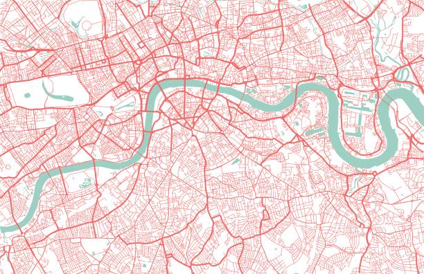 mapa londyn miasto - greater london stock illustrations