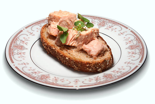 Bread with tuna stock photo