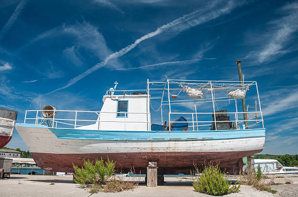 istock old fishing ship in shipyard 513501386