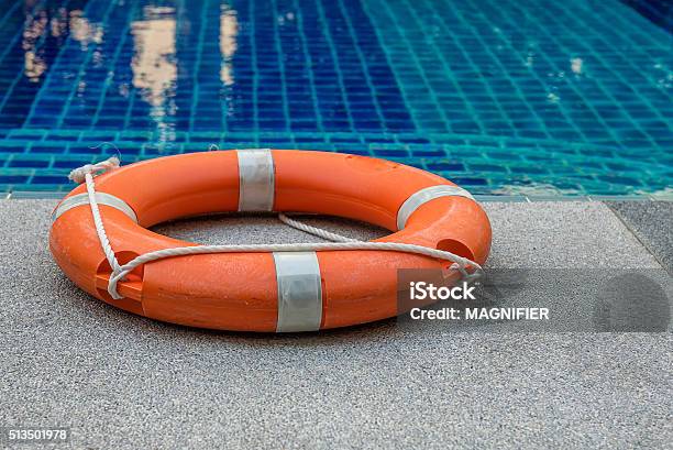 Ring Buoy Swimming Pool Stock Photo - Download Image Now - Emergency Services Occupation, Fighting Ring, Life Belt