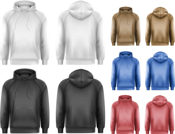 istock Set of black and white male hoodies 513502237