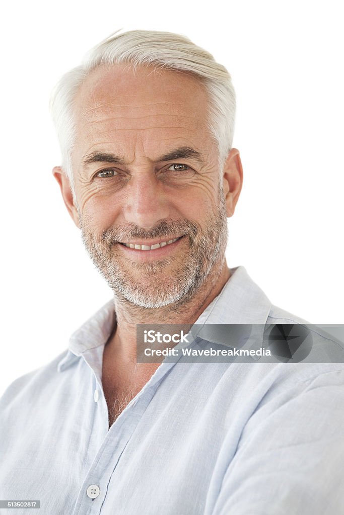 Portrait of a happy mature man Portrait of a happy mature man over white background Men Stock Photo