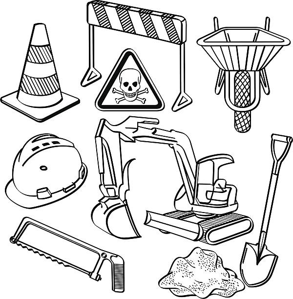 Construction Materials vector art illustration