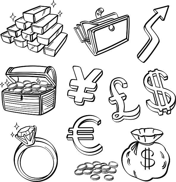 Financial & Currency Icon Set http://dl.dropbox.com/u/38148230/LB05.jpg diamond ring clipart stock illustrations