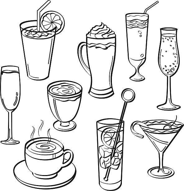 Drink Set vector art illustration