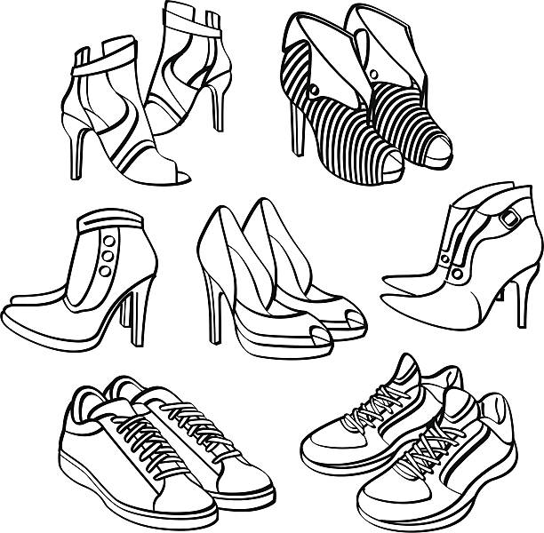 Shoes Collection vector art illustration