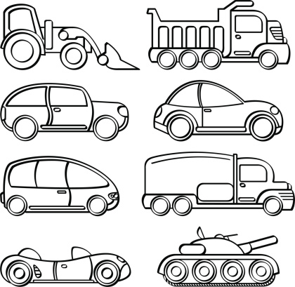 A collection of different kinds of transportation toys in sketch style. It contains hi-res JPG, PDF and Illustrator 9 files.