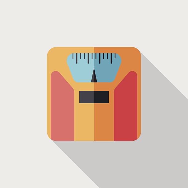 Flat style with long shadows, weight scale vector icon illustrat Flat style with long shadows, weight scale vector icon illustration. lightweight weight class stock illustrations