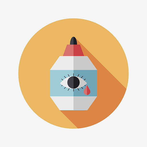Eye Drop Flat Icon With Long Shadow Stock Illustration - Download Image Now  - Alternative Therapy, Applying, Bottle - iStock