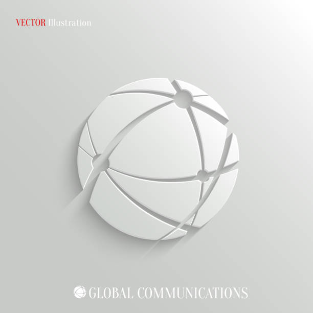 globale kommunikation icon-vektor-hintergrund - satellite dish stock-grafiken, -clipart, -cartoons und -symbole