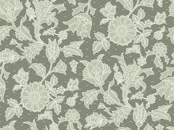 Vector illustration of Seamlessly Repeating Floral Pattern