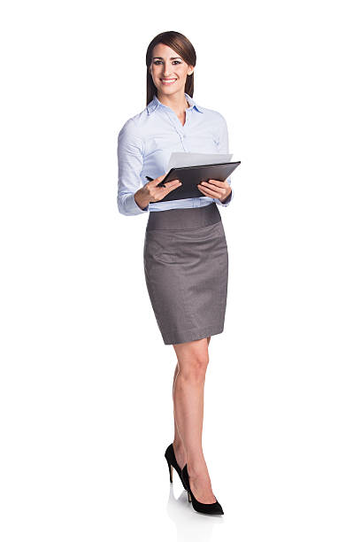 istock Cheerful businesswoman with folder 513530423