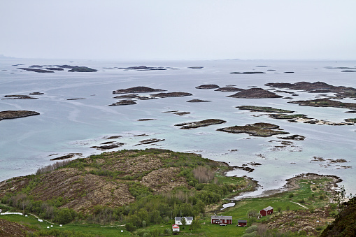 View from Torghatten in the Skerry landscape of Bronneysunds