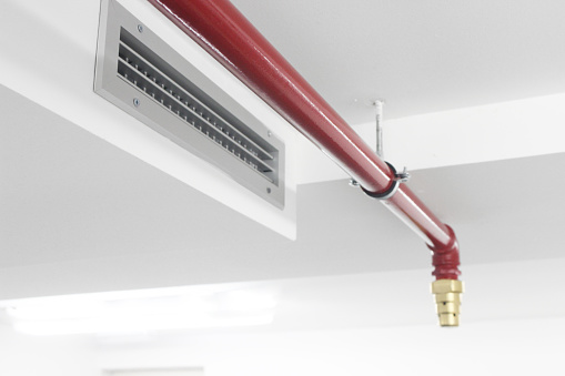 Fire Protection Line Part Ventilation And Fire Pipe Line System For Protection Stock Photo ...