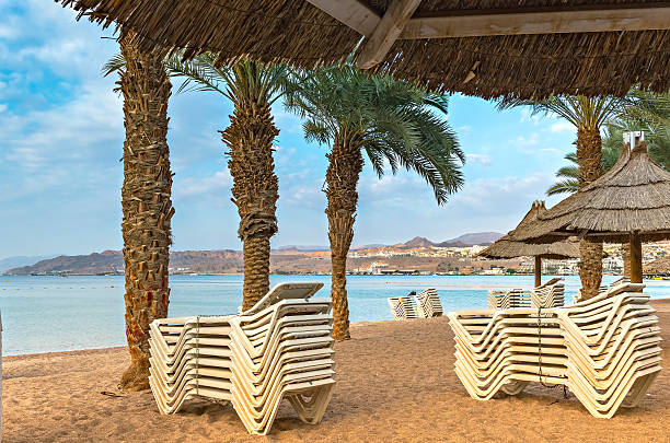 istock Morning on public beach in Eilat 513537328