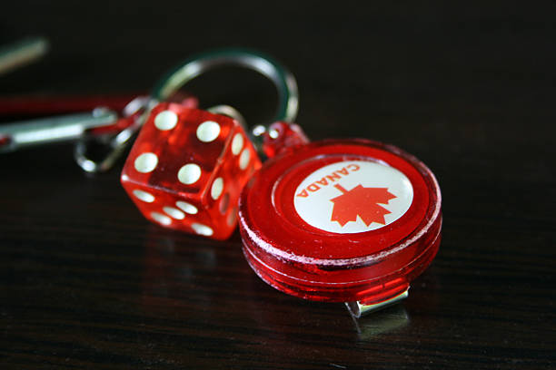 istock canada souvenir  key holder and red dice 513542694