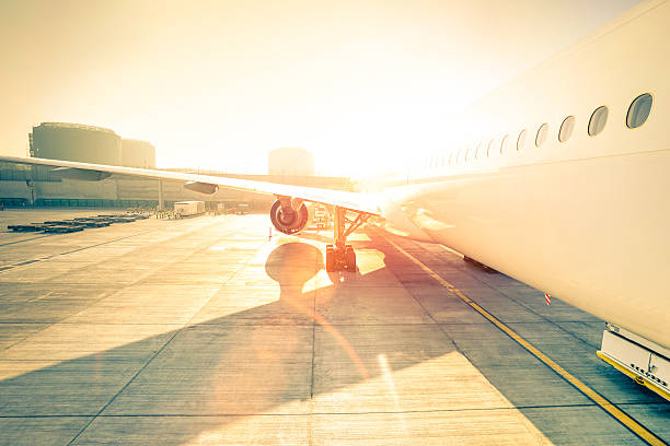 istock Generic airplane on terminal gate ready for takeoff at airport 513543756